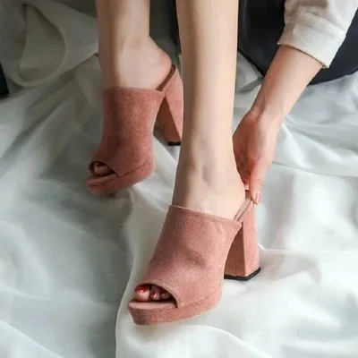 New 10.5cm high heel slippers women slipper handmade thick heel sandals waterproof platform fish mouth women's shoes