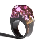 Ring Rings 2022 Creative Wood Ring Original Magic Forest DIY Handmade Dried Flower Epoxy Resin Glow Ring