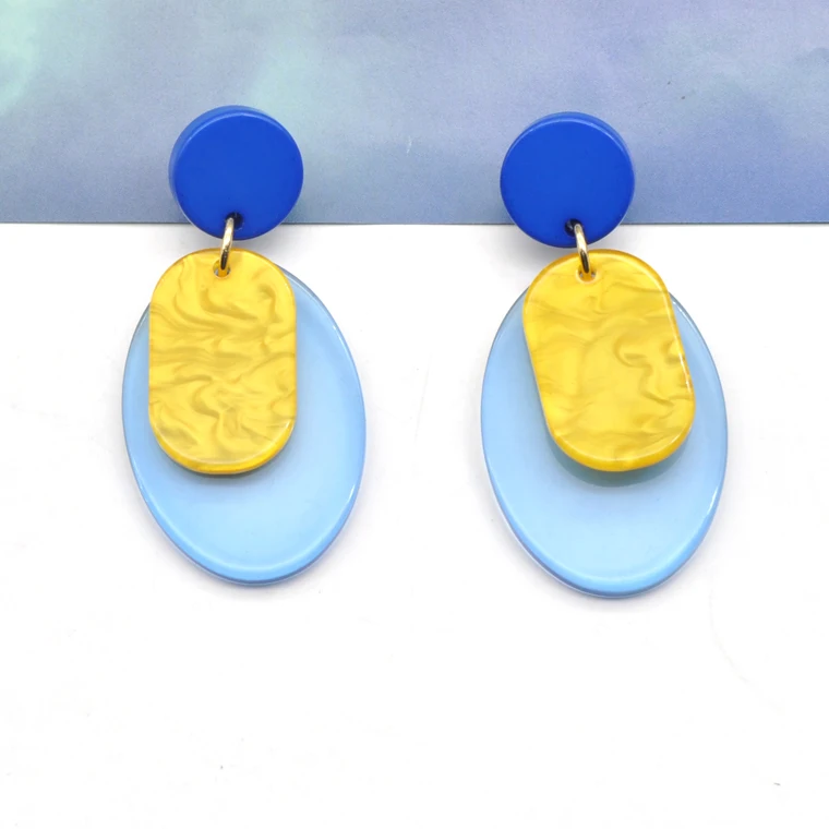 Custom new acrylic material spring summer women earrings trendy