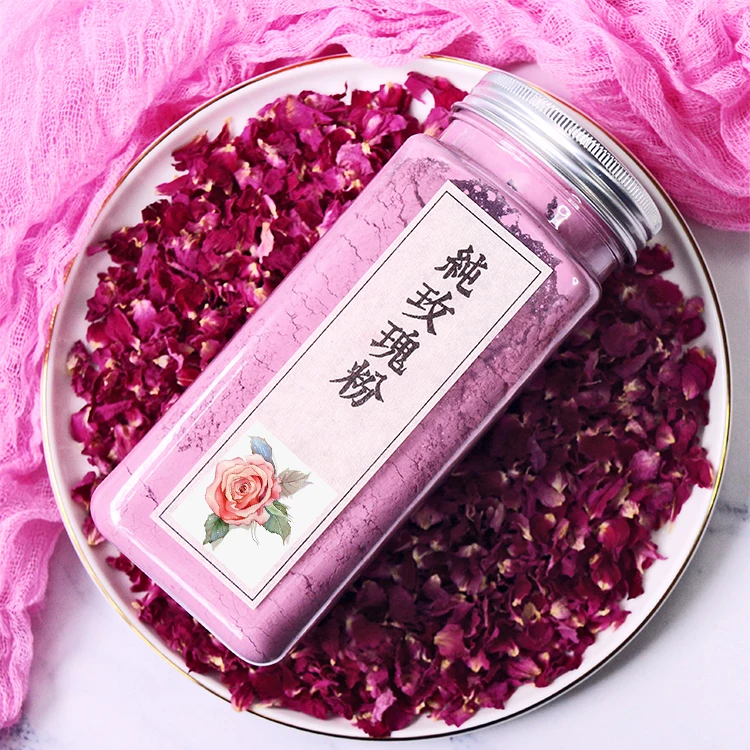 Organic Pink Rose Flower Bud Petal Powder Flower Tea-