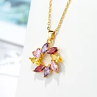 Rose Gold Women Fashion Rose Gold Necklace Earring Dubai Jewelry Sets Jewellery Copper Necklace