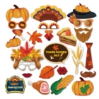 PZ177 25Pcs Thanksgiving Pumpkin Harvest Autumn Theme Birthday Party Photo Props