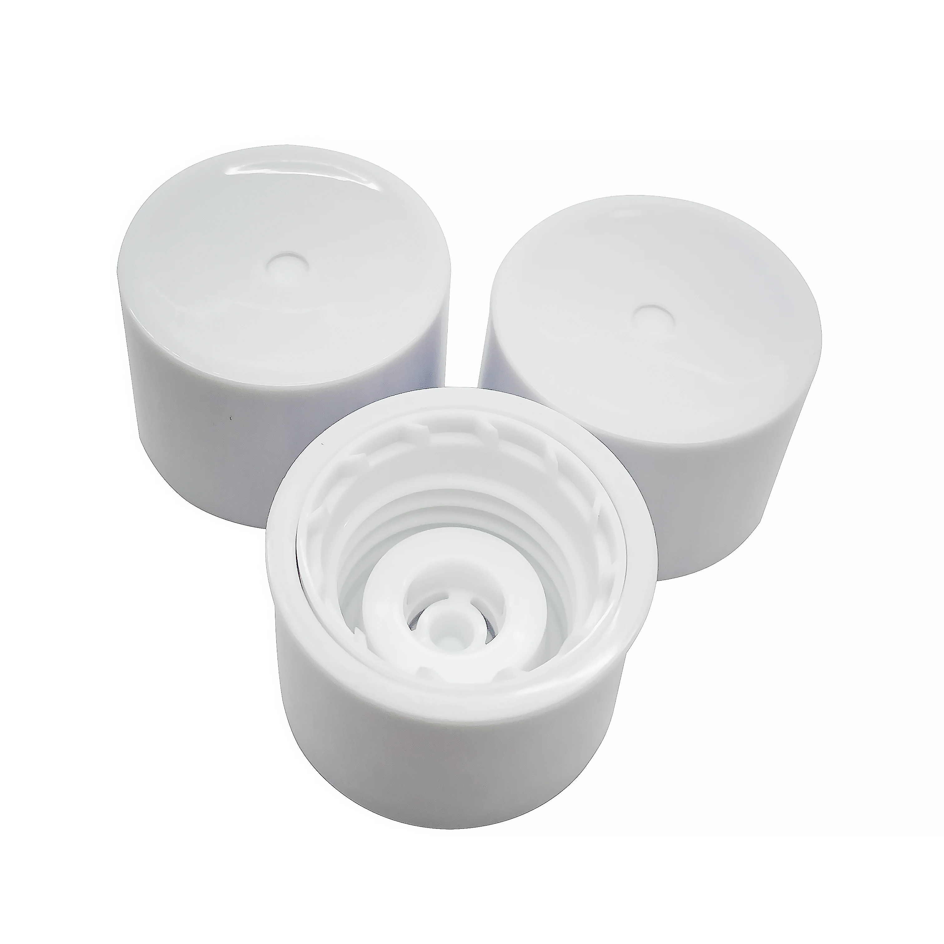 410 high grade essence combination screw cap pp rotating top out of liquid plastic cap-25