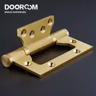 Door Hinges DOOROOM Brass Door Hinges Free Slot Smoothly Thickening Mute Child Hinges 4 Inch Per Piece