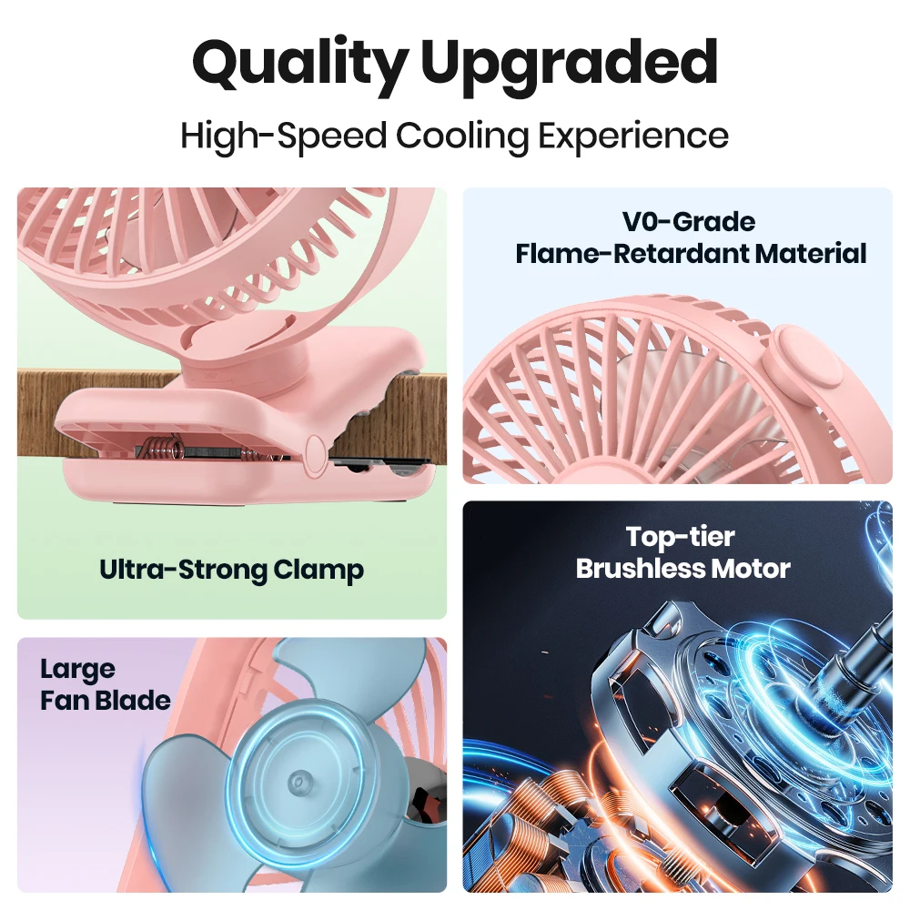 Usb Desk Clip-on Fan, K62B, 1.2M, Portable - detail 6
