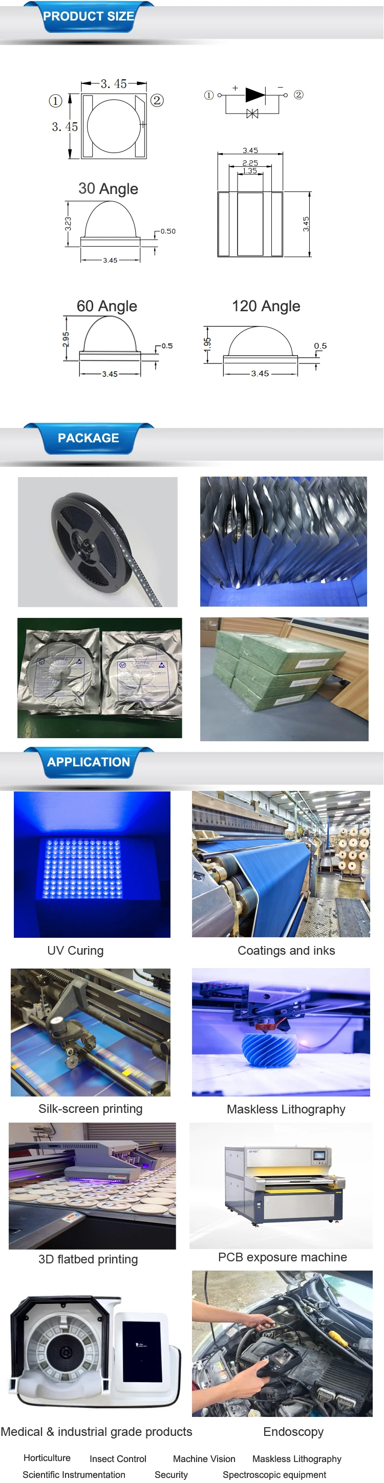 1w 3w 5w Ultraviolet Uv 365 Nm High Power Led Chip 365nm 375nm 385nm ...