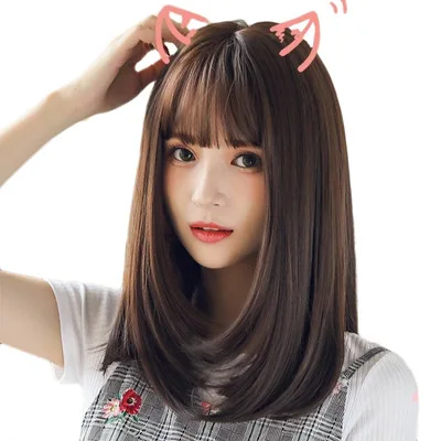 Rts 2023 Wigs Natural Long Hair Long Straight Hair New Women Full Head  Realistic Foreign Trade Air Web Celebrity Pear Head - Buy Natural Realistic  Fashion Air Fringe Fringe Wig Straight Hair