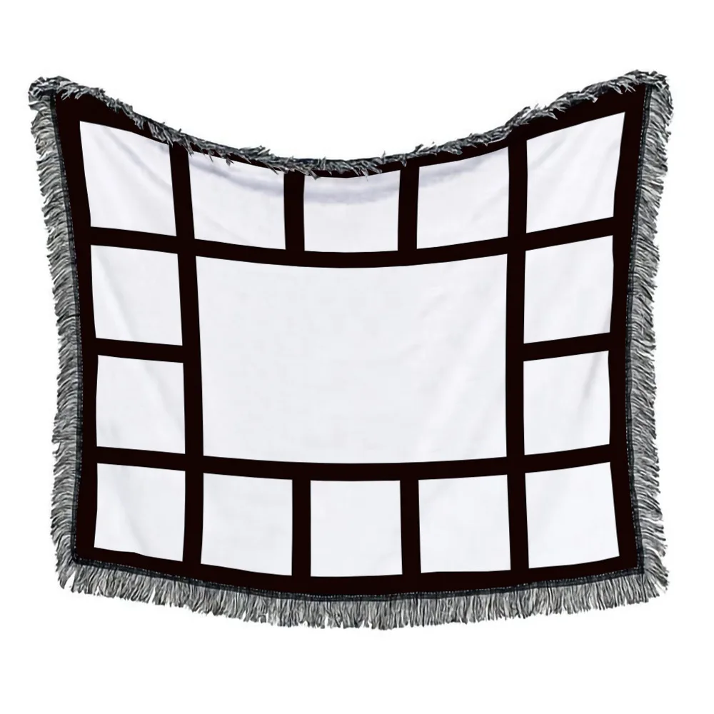 Factory Low MOQ Wholesale Woven Custom Jacquard Blanket American Style Blending Towel Blankets Tapestry Woven Blankets