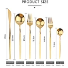 Set Metal Cutlery Set Luxury Metal Reusable Gold Plated Cutlery Flatware 18/10 Stainless Steel Gold Cutlery Set