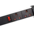 Black Power Black Outlet UK Black Feature 3 UK Type G Outlets 2 USB Ports Concealded Power Strip