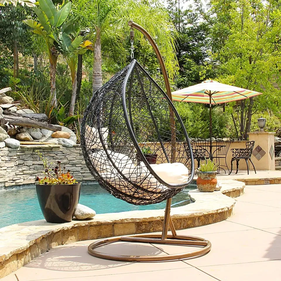 Outdoor Furniture Garden Rattan Swing Chair Fashion Style Egg Hanging Chair