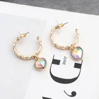 Earrings Alloy Accept Customization Fashionable Gold Plated Heart Shaped Earrings Pendant Dorp Alloy Hoop Earrings
