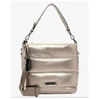 Luxury Gold Metallic Textured Down Cotton Padded Quilted Sling Bags With Custom Logo