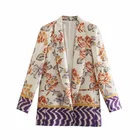 Ladies Coats Runwaylover Y2582 Long Style Ladies Elegant Printed Blazer Coats