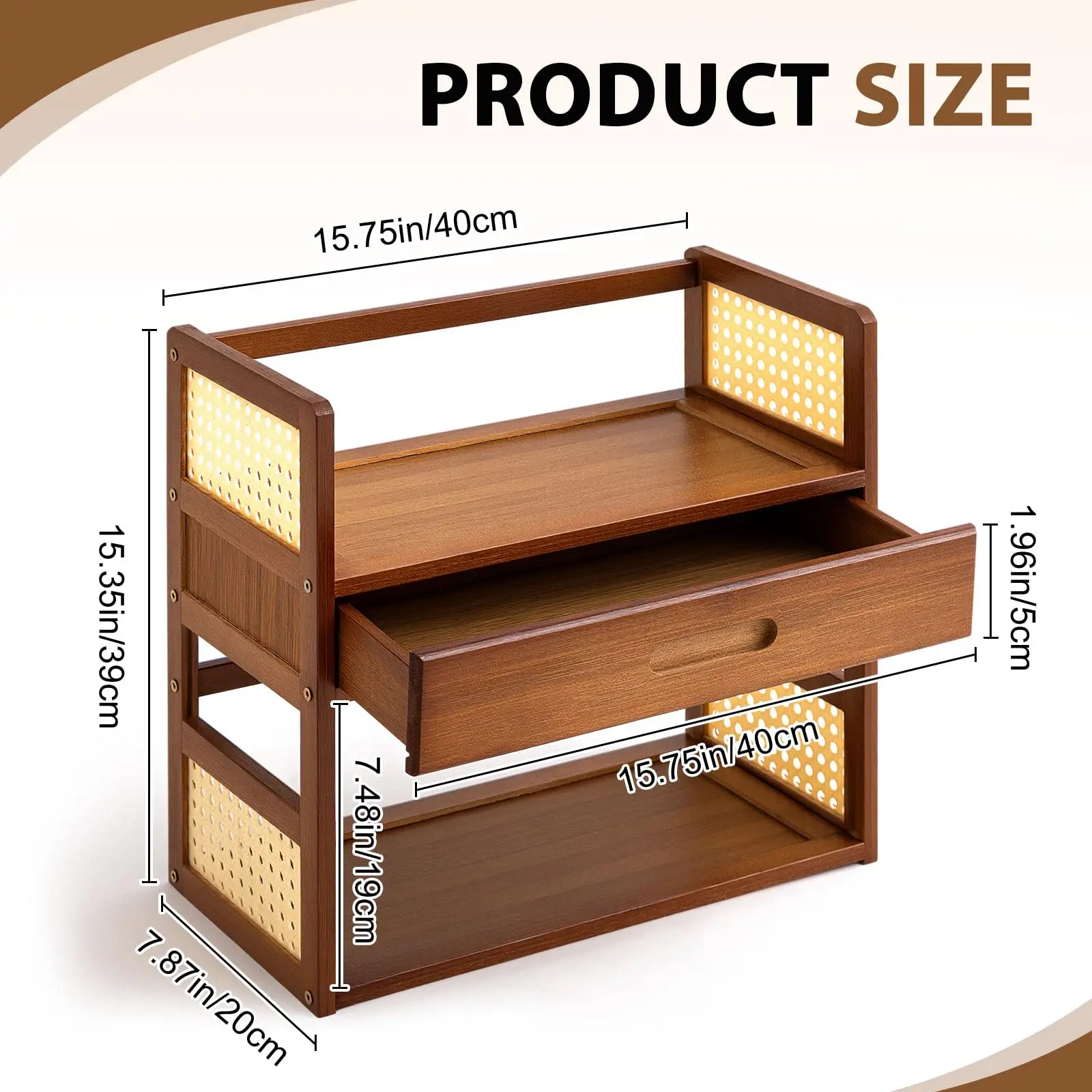 product bamboo matcha station storage rack desktop tea mug organizer countertop storage shelf home kitchen bar display organizer-3