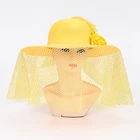 Church Hat Elegant Wedding Organza Flower Fashion Lady Church Hat For Sale