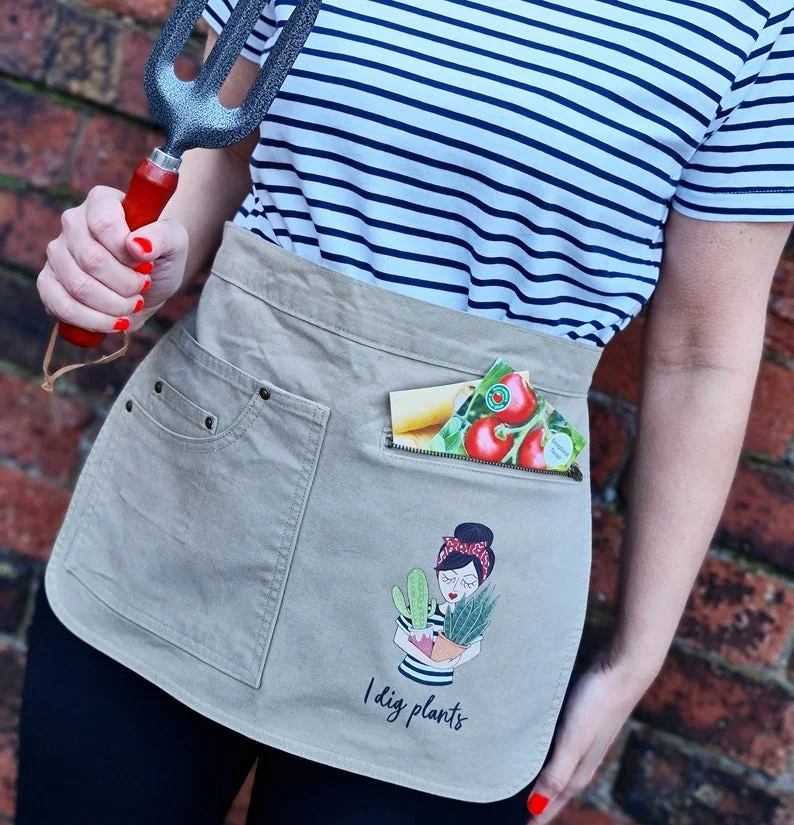 Professional custom restaurant waiter waitress canvas cotton black waist half apron with pocket Professional custom restaurant waiter waitress canvas cotton black waist half apron with pocket