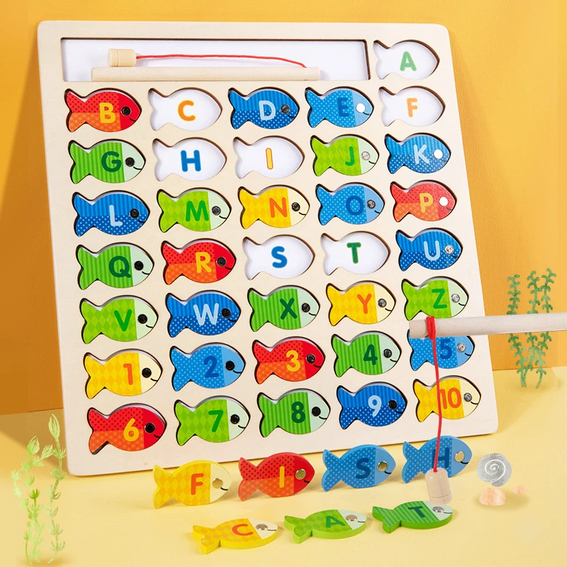 Soli Children Wooden Toys Magnetic Games Fishing Toy Game Kids 3D Fish Baby Kids Educational Toys Outdoor Funny Boys Girl Gifts