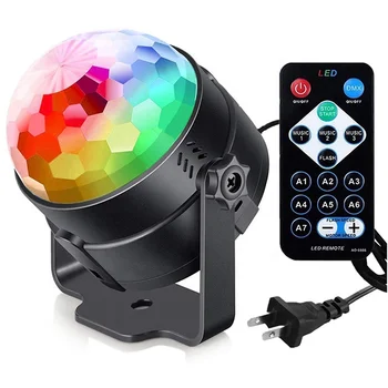 110V 220V Mini RGB LED Crystal Magic Ball Stage Effect Lighting Lamp Bulb Party Disco Club DJ Light Laser Show