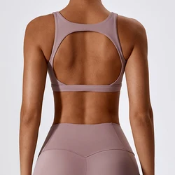 New Sports Removable Pad Bra for Women Backless Crop Sports Bras Top High Support Yoga Crops with Removable Cups