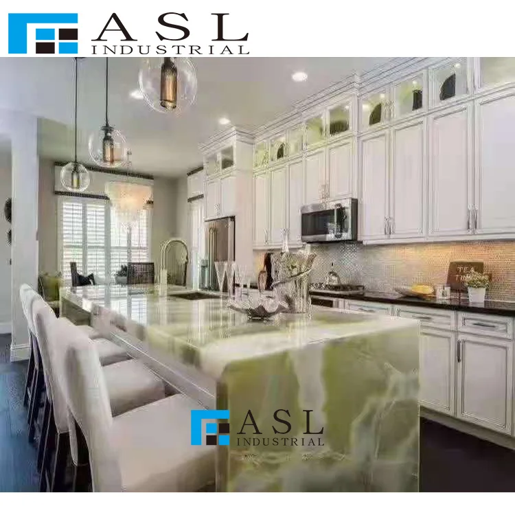 Natural stones large transparent green onyx tiles amethyst polish marble slabs wall book match translucent onyx