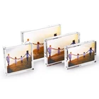 Frame Acrylic Photo Frame Tabletop Desktop Picture Frame Magnetic Acrylic Block Holder With Gift Package