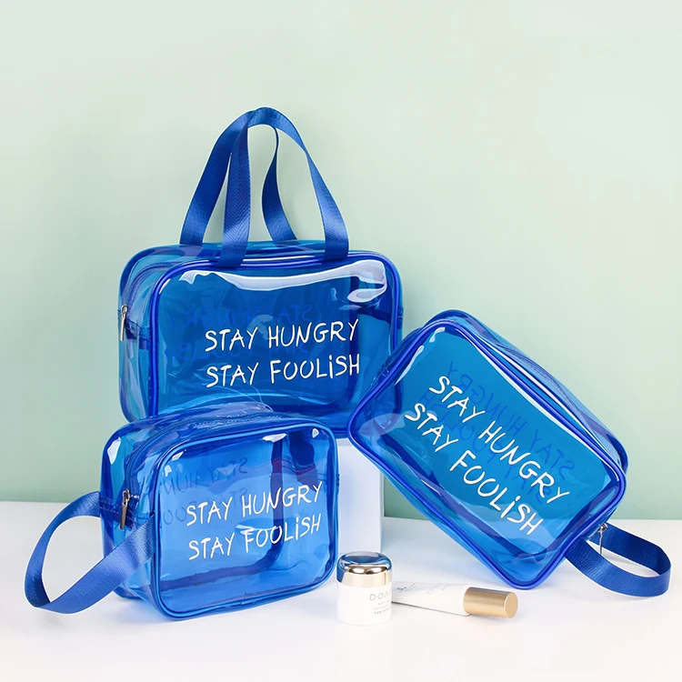 New Style Swimming Fitness Clear Transparent Toiletries Makeup Bag Waterproof Portable PVC Make up Cosmetic Bags for Wash Shower supplier