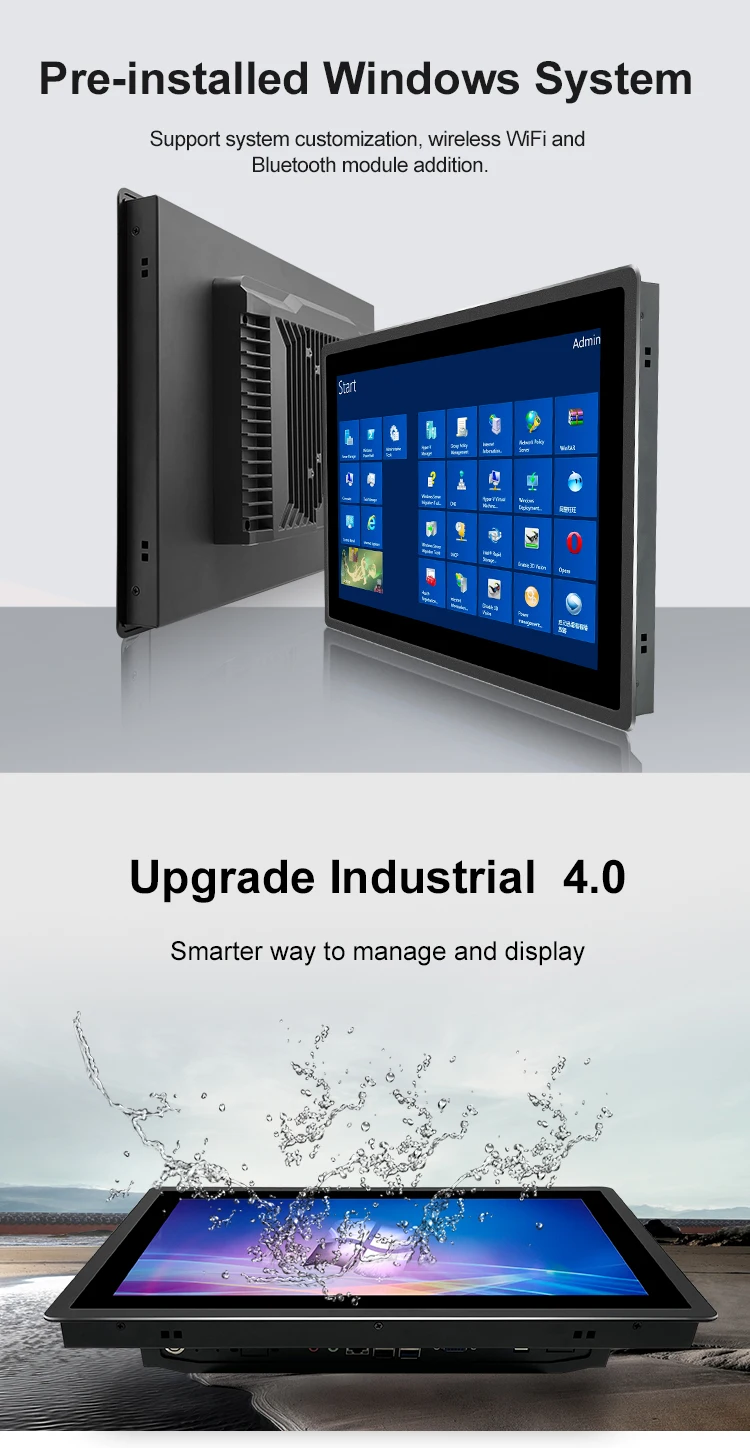 New 18.5 Inch TFT-LCD Capacitive Touch Screen Industrial Tablet PC with VGA/USB/LAN/HD-MI Interfaces J1900 X86 All-in-One