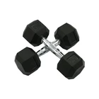 Gym Equipment Fitness Custom Gym Equipment Man Fitness Black Hex Dumbbell Sets