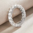 Jewelry Ring 925 Silver Zircon Ring 925 Silver Jewelry Women Zircon Gemstone Tennis Ring Baguette Ring