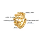 Earring Latest Design Zircon Earring For Women Fahion Champagne Gold Plated Hoop Earring Jewelry