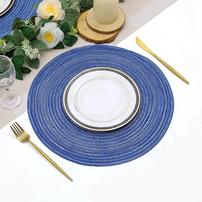 Inyahome Round Outdoor Modern Boho Table Mats Christmas Placemats