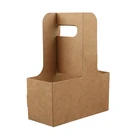 Wholesale disposable coffee drink take-out paper cup holder tray for 2 cup