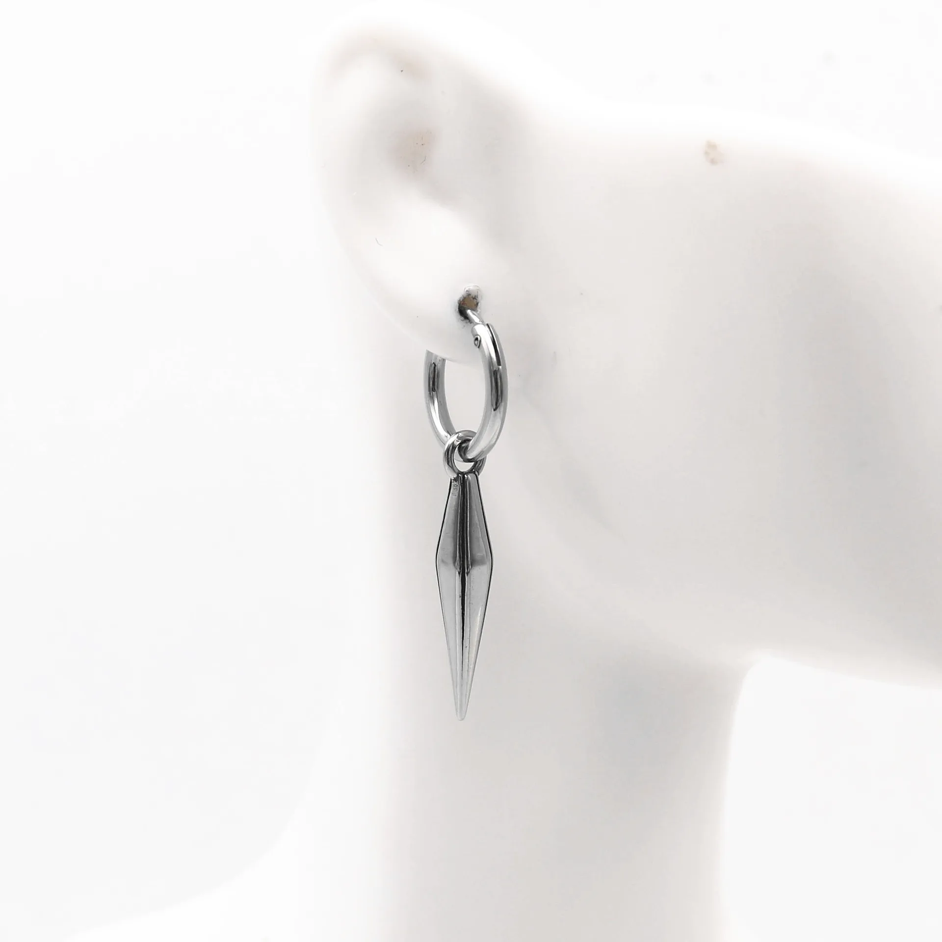 Large Hoop Exaggerated Silver Awl Earrings