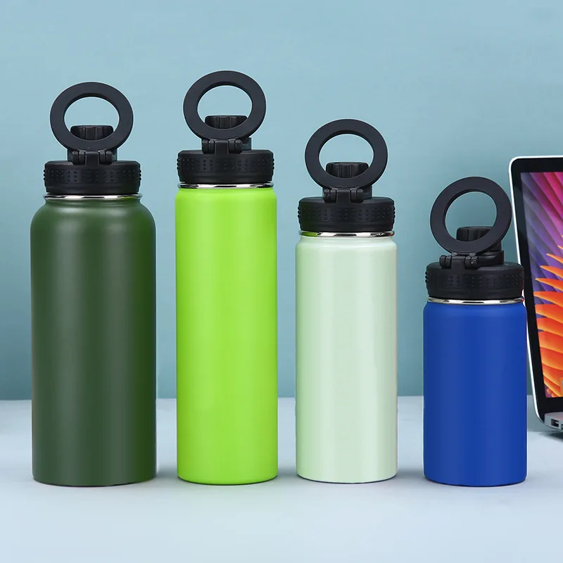 Top Seller 32oz 1000ml Water Bottle Magnet Sport Running Top Magnetic Lid Water Bottle Phone Holder