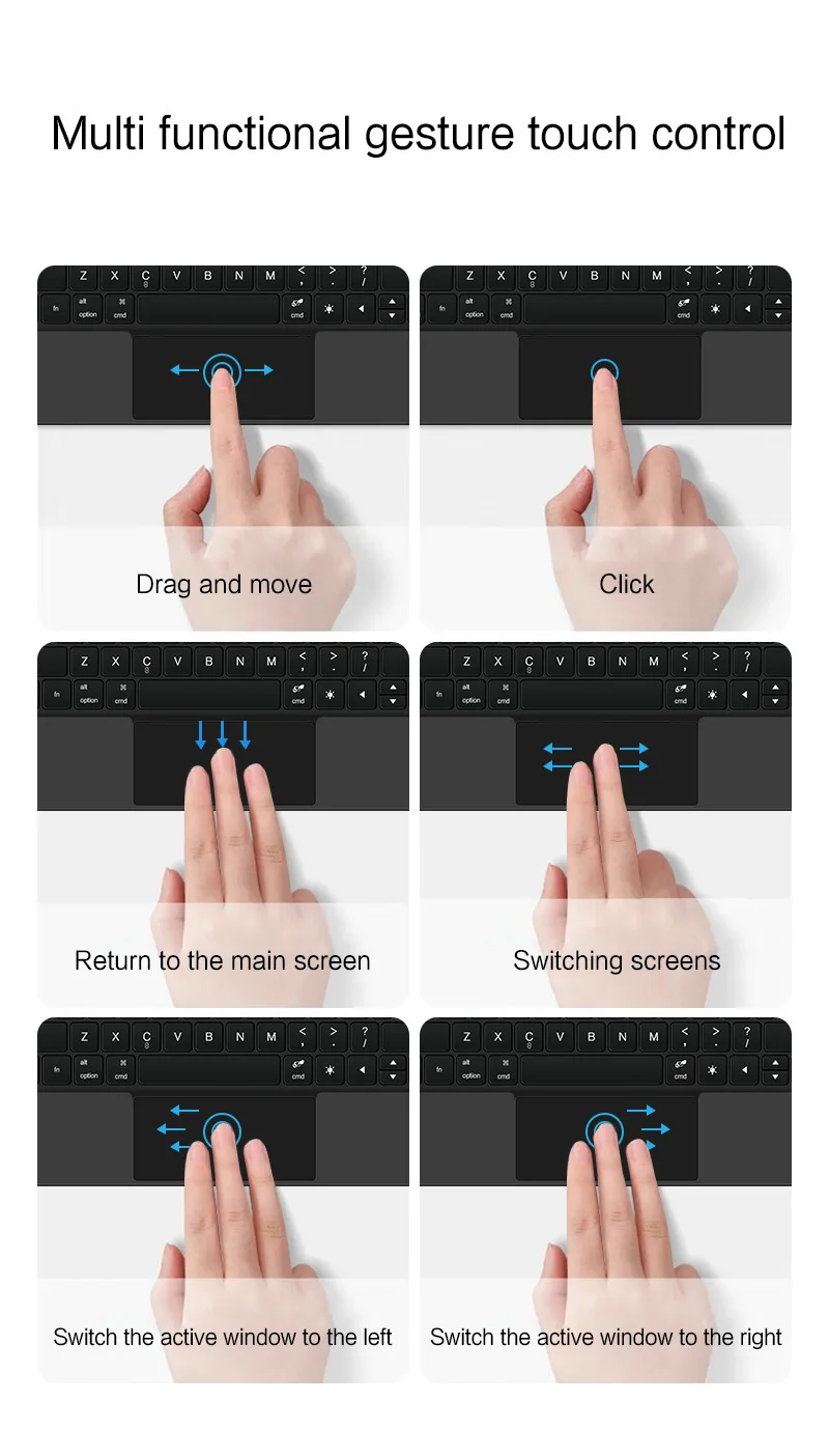 product magic keyboard case for samsung tab s9fe plus floating magnetic backlit bluetooth keyboard with smart control laudtec-6