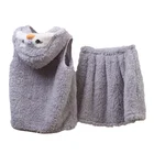 Girls Casual Trendy Animal Hooded Vest And Skirt Kids Clothing Girls