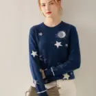 Sweater Cashmere Sweater 40%Cashmere 60%wool Sweater Women's Round Neck Pullover