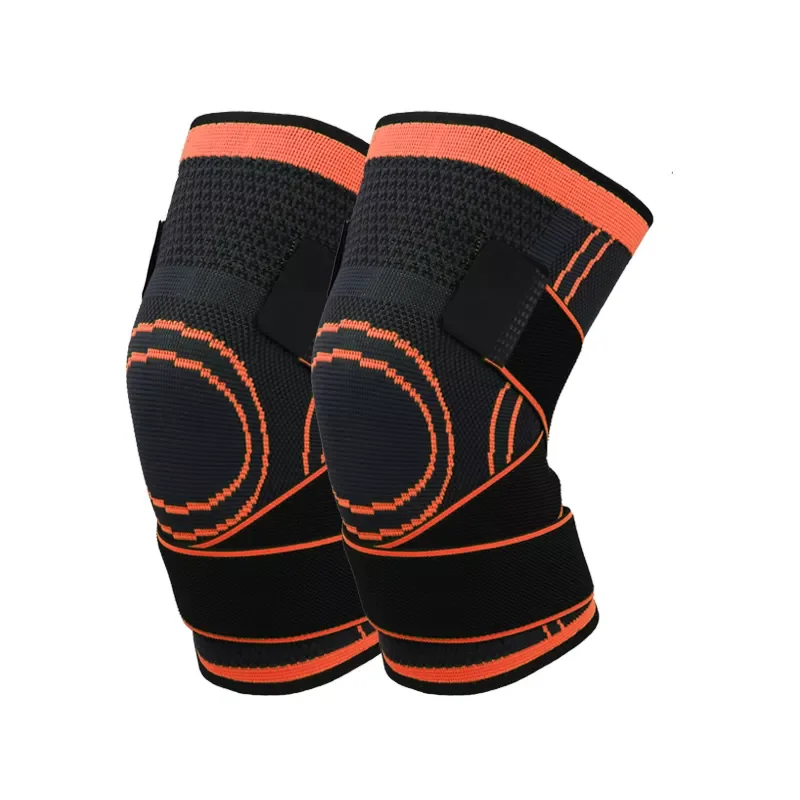 Knitted Elastic Nylon Knee Pads Knee Support Sleeve Compression Support Sleeve Compression Sports Knee Brace With Belt