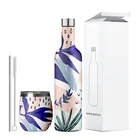 350ml Unique Stainless Steel Tumbler Mug 12oz Custom Logo White Wine Tumbler Bottle With Lid And Straw