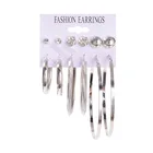 Earring Earrings Simple Metal Ring Earring Set 6 Pairs Wholesale Alloy Earrings