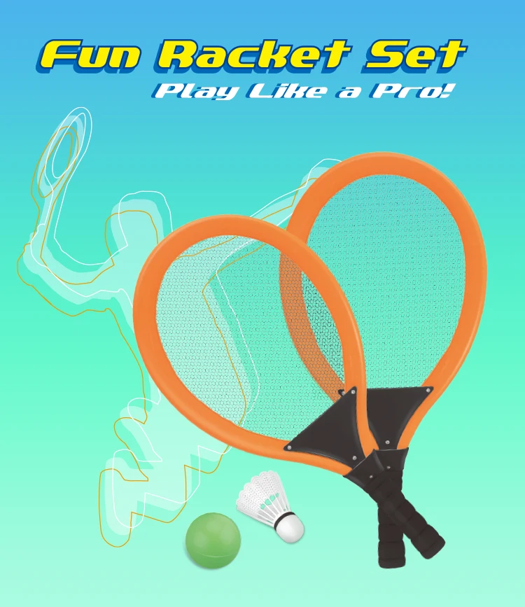 product soft tennis badminton set for kids beginners with lightweight rackets 1 foam ball and shuttlecocks indoor outdoor backyard game-0