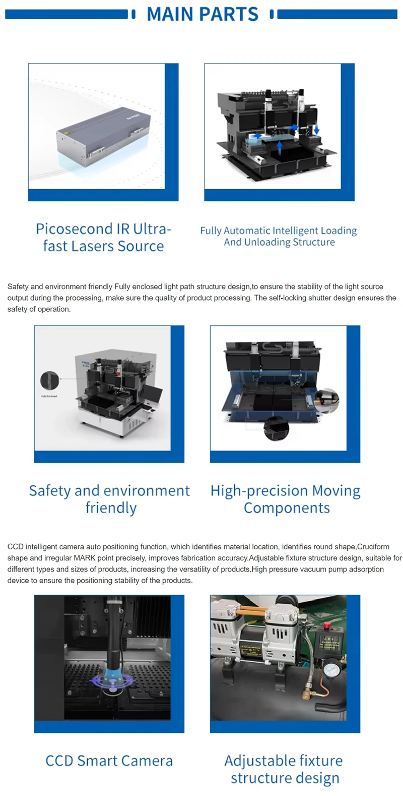 2025 Professional Picosecond Laser / Pico Laser / Picolaser Cutting Machine for Glass