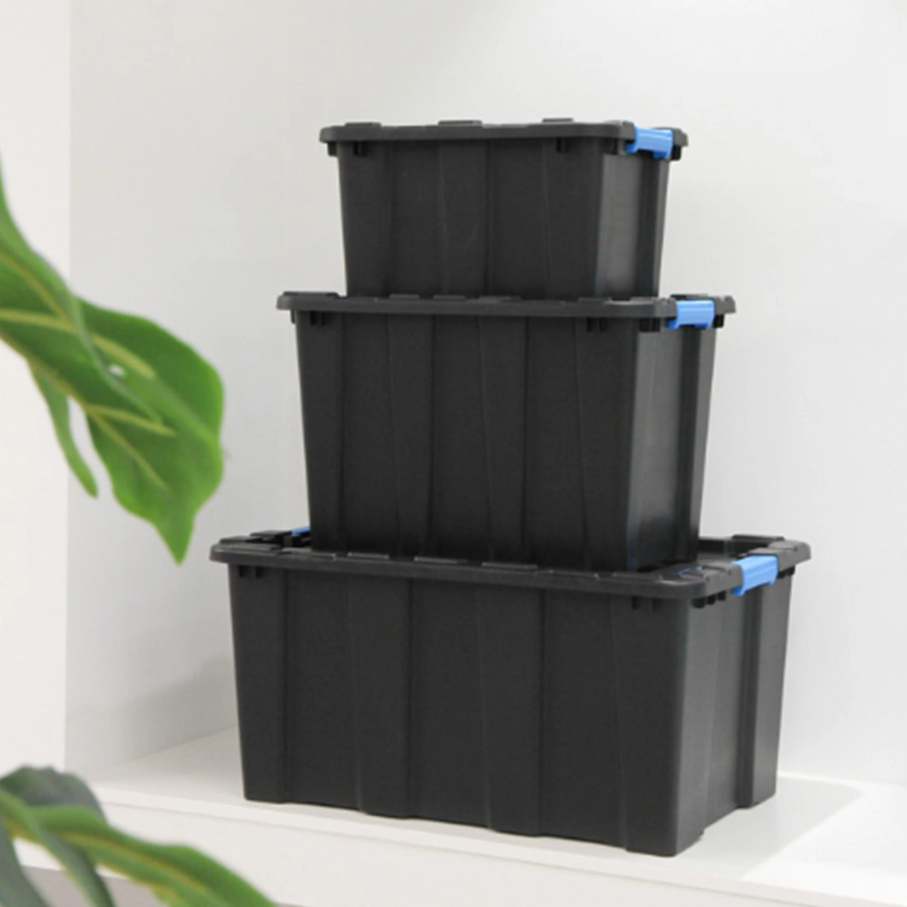 40L heavy duty plastic tote container with lid