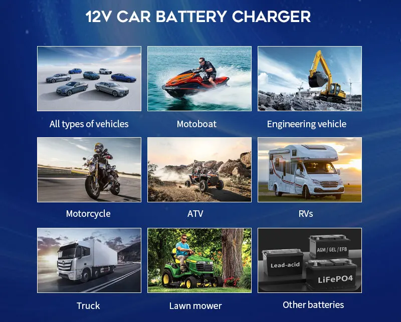 200W 12V/24V Smart Automatic Pulse Repair Battery Charger