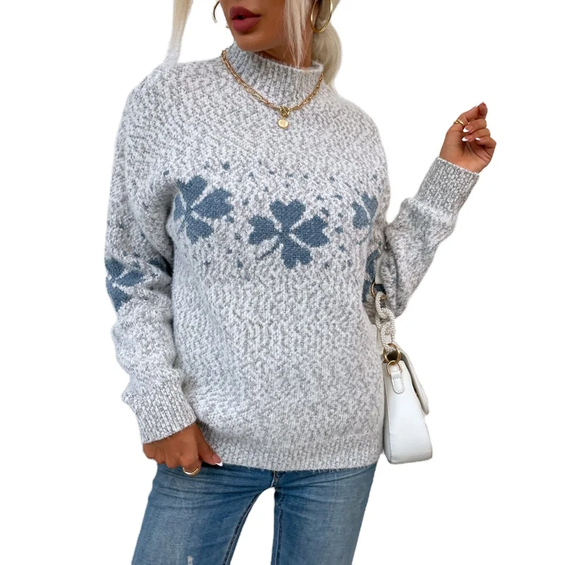 Christmas Jumper 2022 2022 100%Polyester Loose Half Turtleneck Pullover Knitwear Christmas Jumper  Sweaters Women - Buy Christmas Jumper,Christmas Jumper Sweaters,Half  Turtleneck Christmas Jumper Product On Alibaba.com