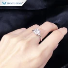 Ring White Stone Ring Tianyu White Gold Wedding Ring 1.5ct Asscher Cut Moissanite Or Lab Diamonds Main Stone Ring