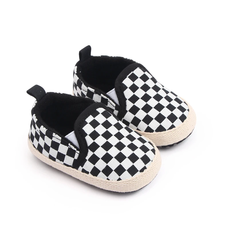 Spring and Autumn Baby Boys Solid Color Striped Soft Soled Peas Infants Toddler Shoes details