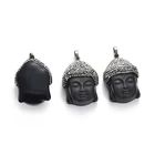 Charm Clear Crystal Buddha Pendant Charm Carved Buddha Head Stone Pendants For Jewelry Making