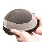 Hot Selling Super Thin Skin Base Toupee For Men Human Hair Toupee Replacement With Poly Around